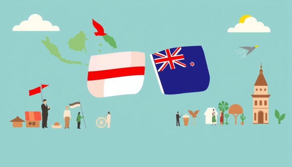 Ilustrasi hubungan Indonesia-Selandia Baru dalam konteks Soft Power