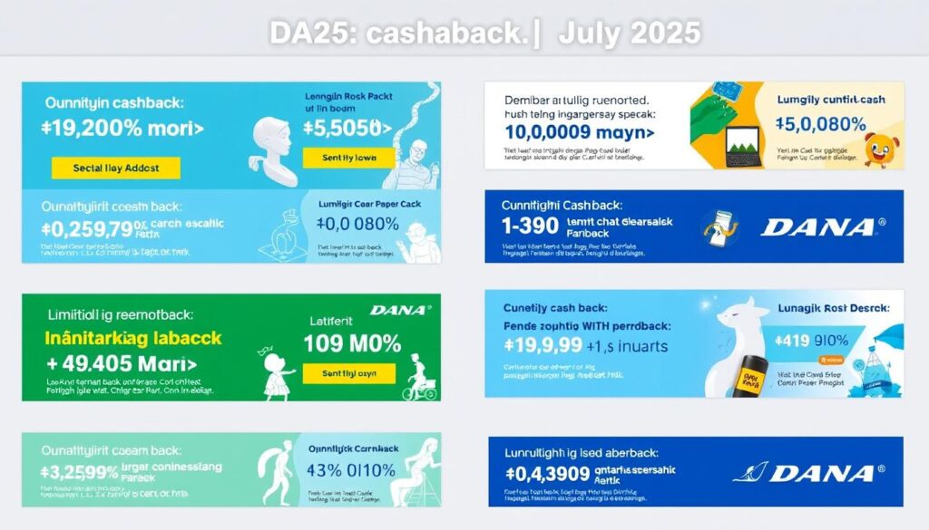 Koleksi banner Promo Cashback DANA terbaru Juli 2025 Koleksi banner Promo Cashback DANA terbaru Juli 2025