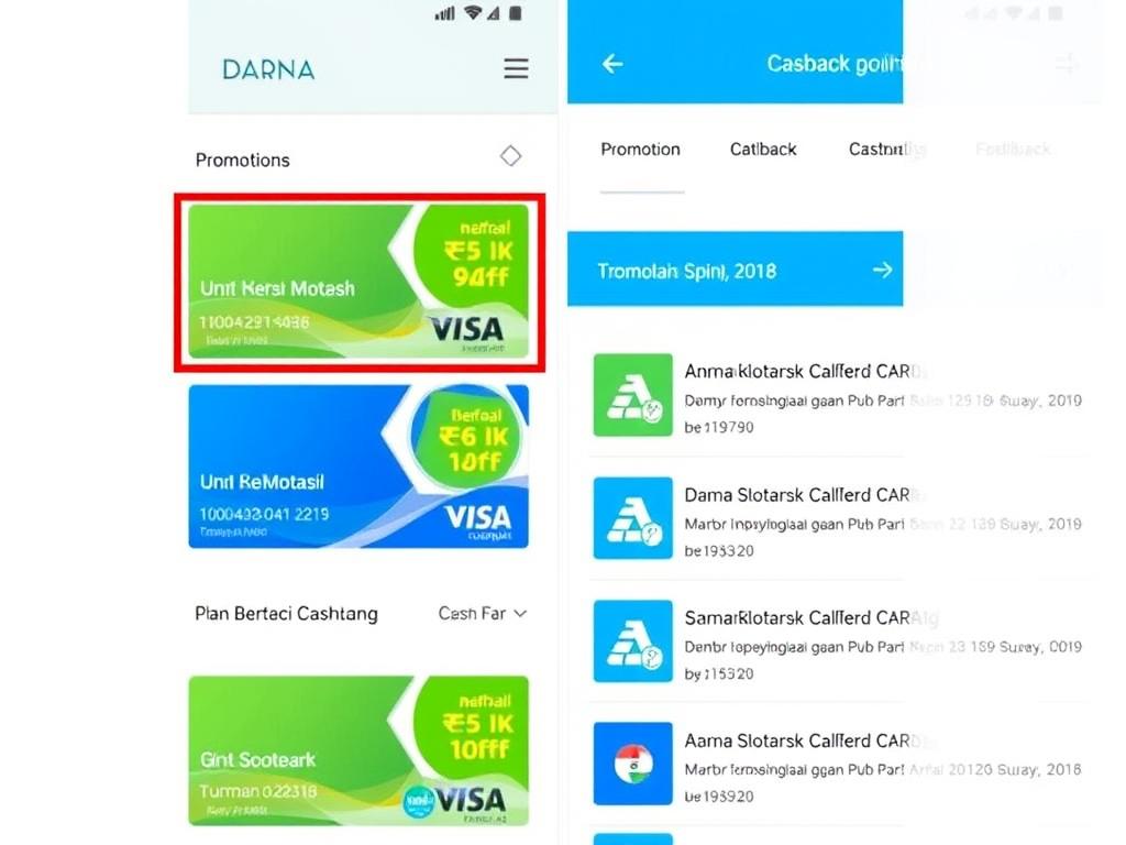 Tampilan menu promo cashback di aplikasi DANA Tampilan menu promo cashback di aplikasi DANA