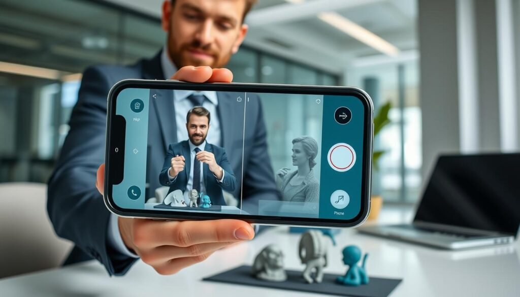 Gambar 3D Scanner App digunakan pada iPhone 15 Pro